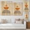 Designart - Abstract Rainbow Sun and Moon In Earth Tones V - Modern Print on Natural Pine Wood